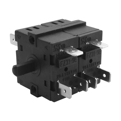 FZ31-9E 11 Pins 7 Positions FZ31-10 Oven Function Rotary Black, Chrome