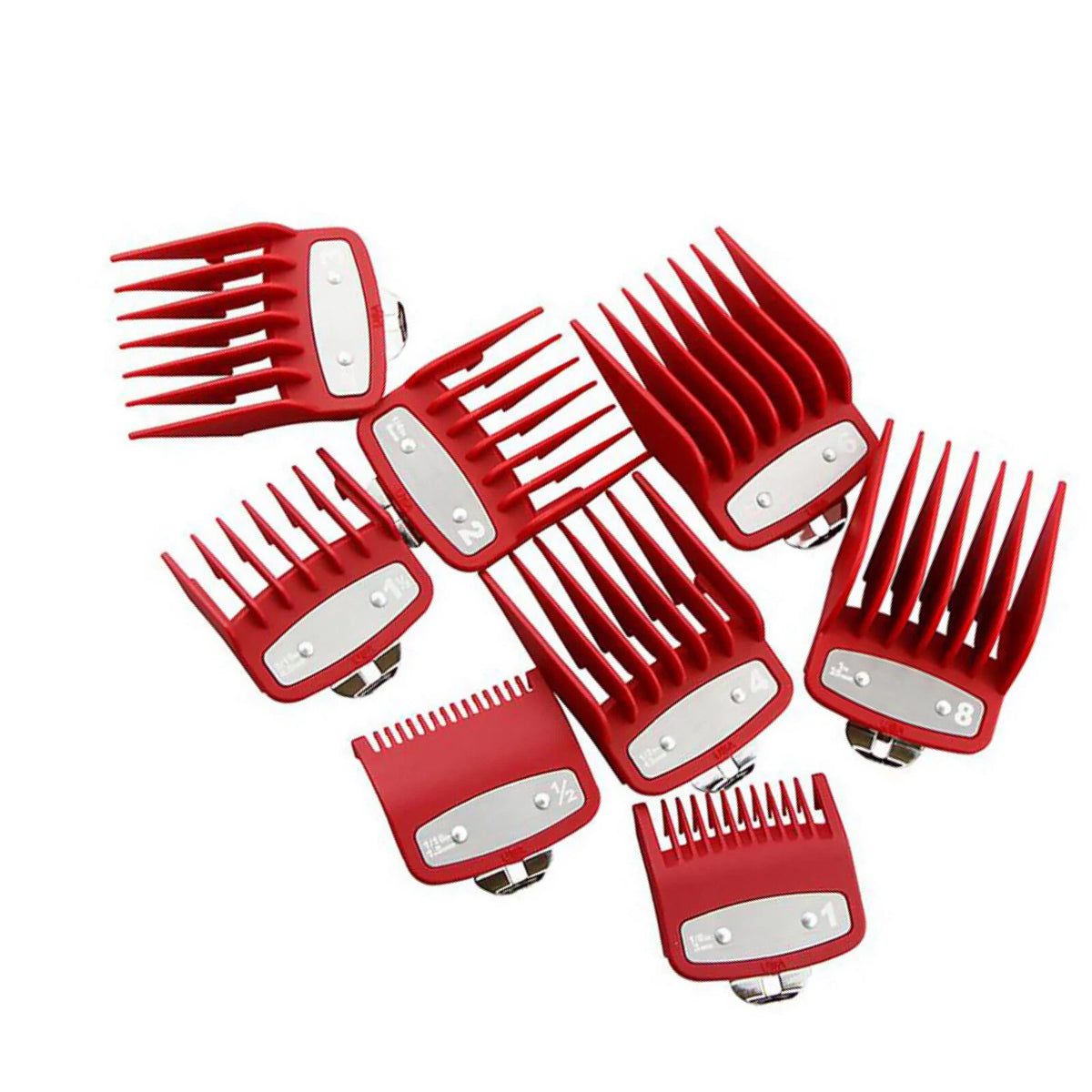 8PCS Hair Clipper Cutting Guide Combs W/ Metal Clip Replacement Tools For WAHL