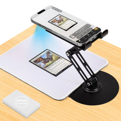 Utllsitm Foldable MTG Trading Card Scanner Stand,Carbon Steel Phone Black