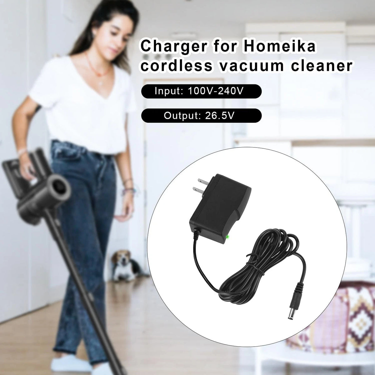 Charger for Homeika Cordless Vacuum Cleaner H016 HA016, 26.5V Powerful...