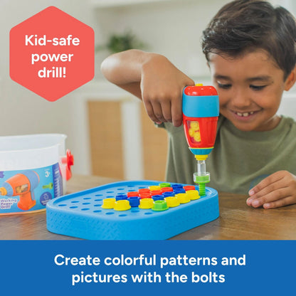 Educational Insights Design & Drill Bolt-It Bucket - Medium, Multi