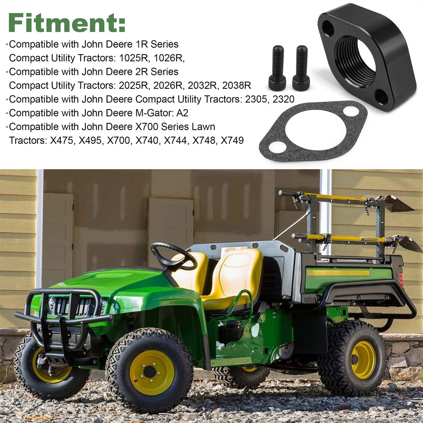 Engine Block Coolant Heater Adapter Kit For John Deere Compact Utility Tractors