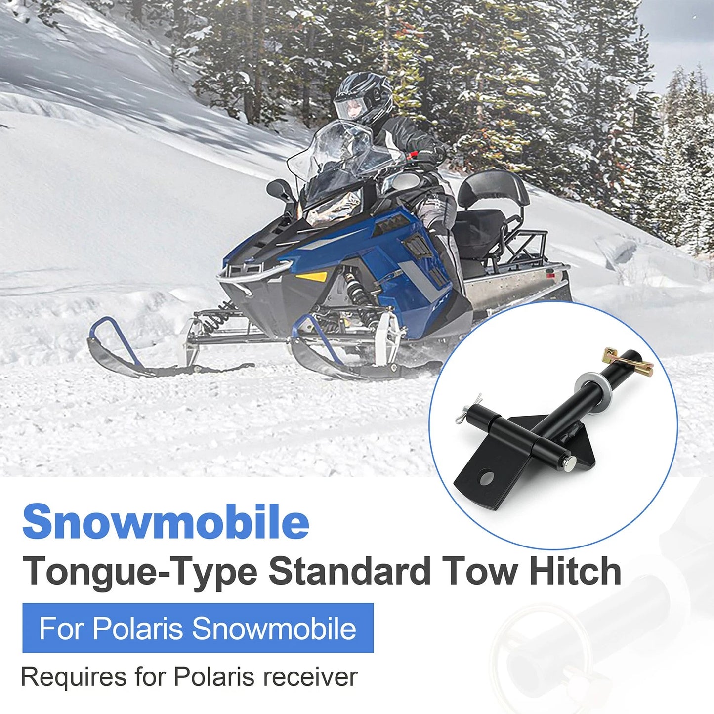 Tow Hitch Tongue-Type for Polaris Snowmobile – Repl. 2876677 2874447 1013969-067