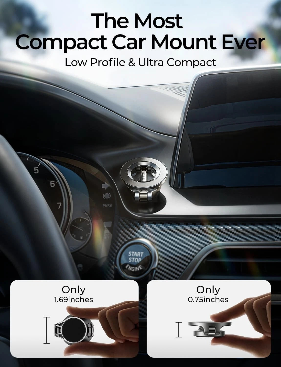 LISEN for MagSafe Car Mount iPhone 17 Pro Max [24 Driver Setup, Black