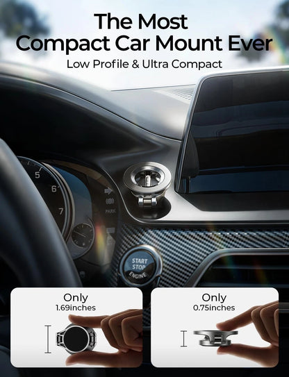 LISEN for MagSafe Car Mount iPhone 17 Pro Max [24 Driver Setup, Black