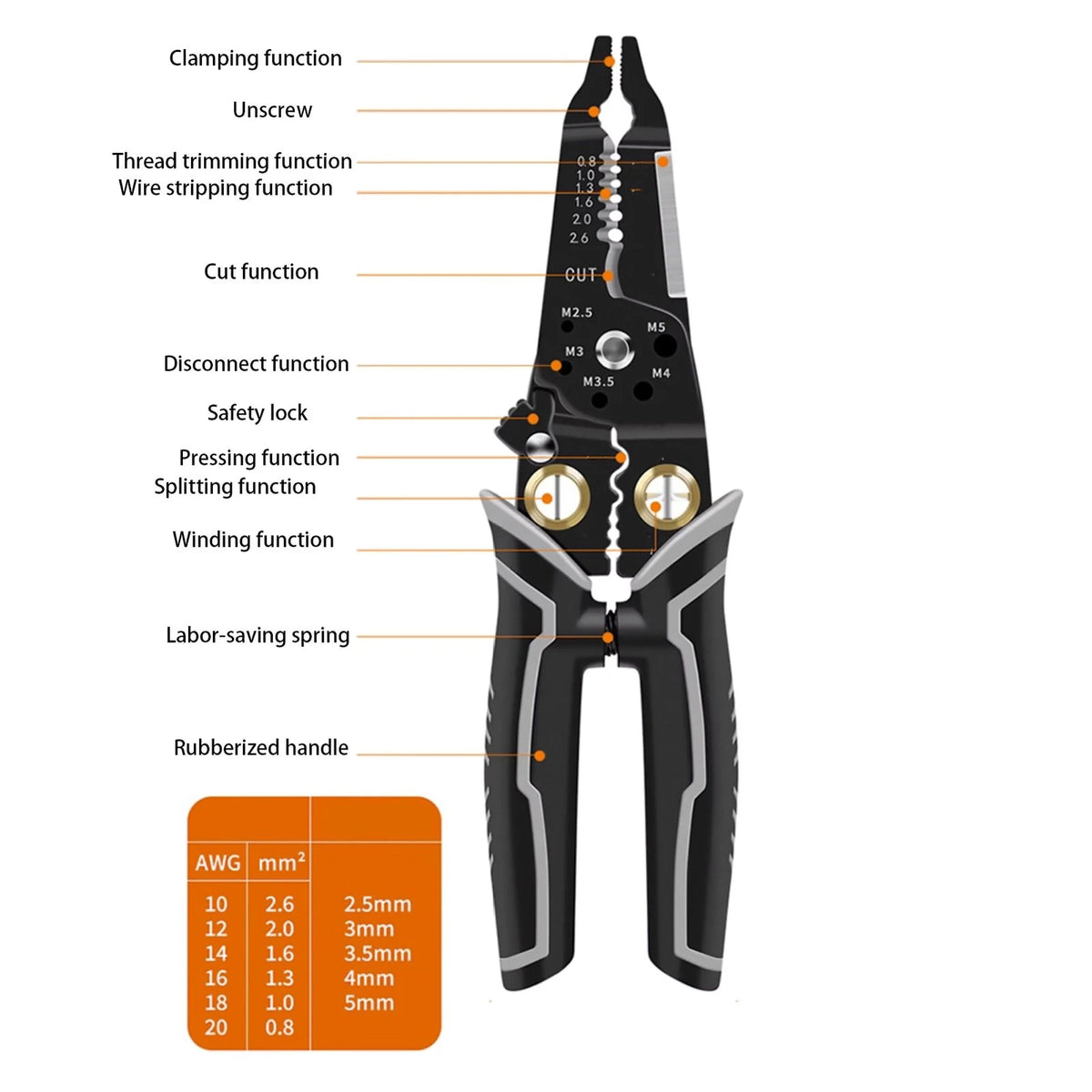 Hardness Multipurpose  Wire Stripper Cutter Wire Stripping Cutter Home Using