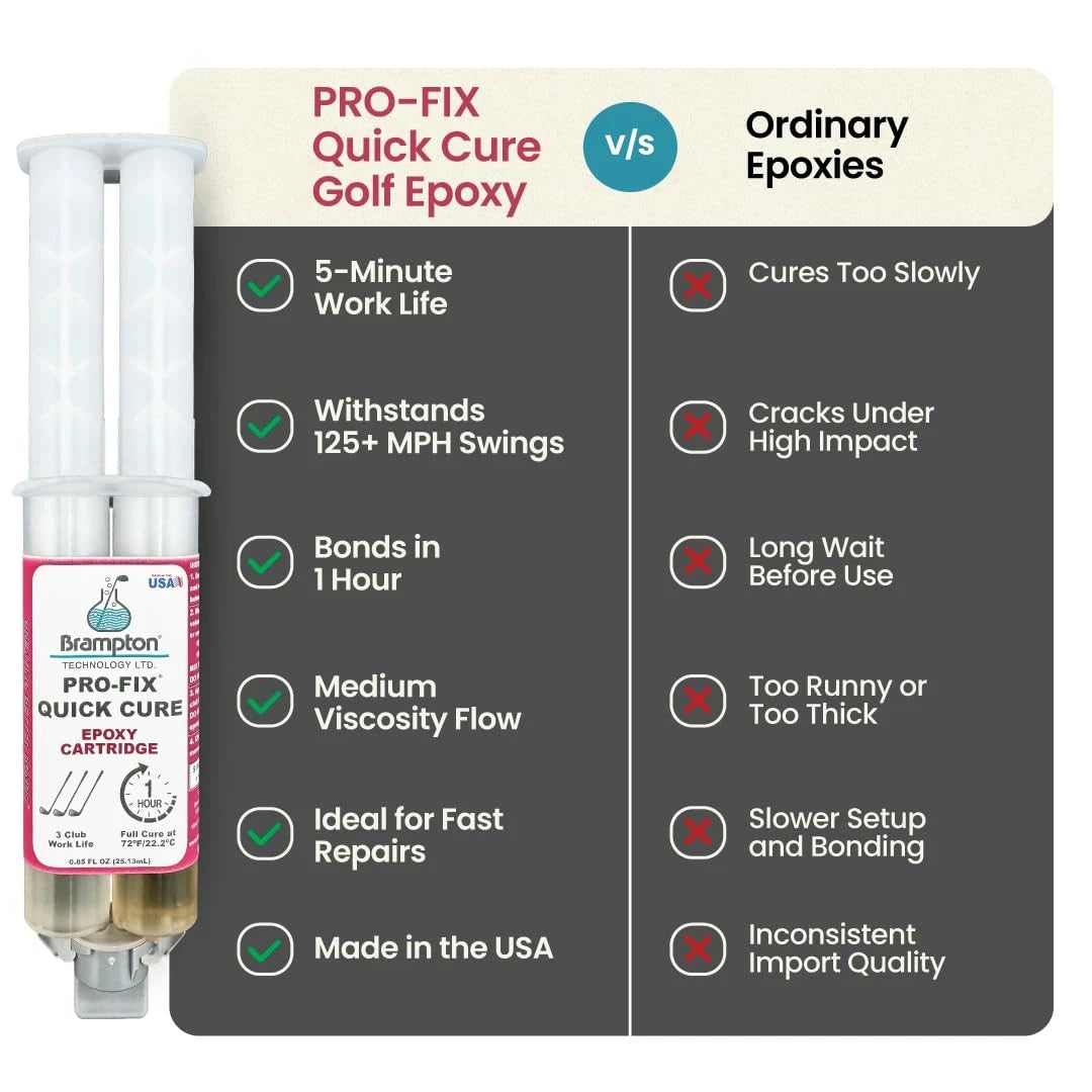 Brampton PRO-FIX Quick Cure Golf Epoxy - 1 Hour Club 4 Ounce,