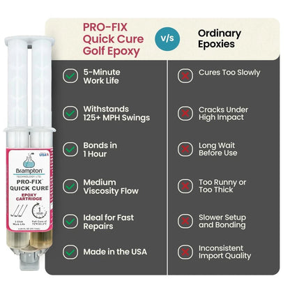 Brampton PRO-FIX Quick Cure Golf Epoxy - 1 Hour Club 4 Ounce,