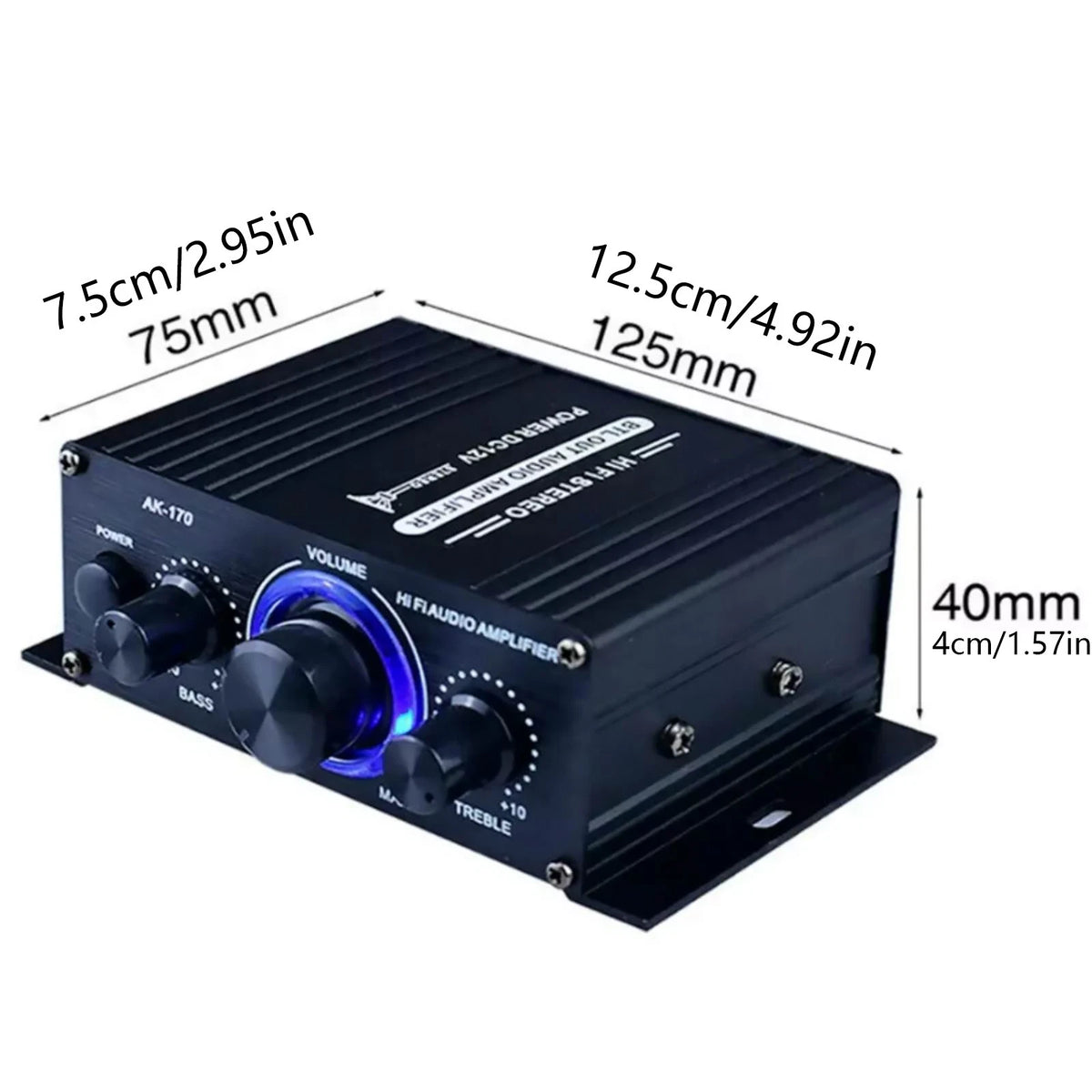 400W 2.0 Channel Powerful Stereo Audio Power Amplifier HiFi Bass Amp Car Home