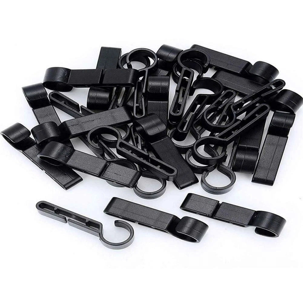 20Pack Headlamp Clips Attachment Head Light Clamps Black Hard Safety Cap Hook
