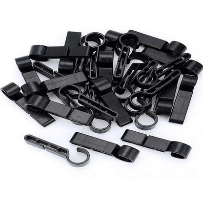 20Pack Headlamp Clips Attachment Head Light Clamps Black Hard Safety Cap Hook