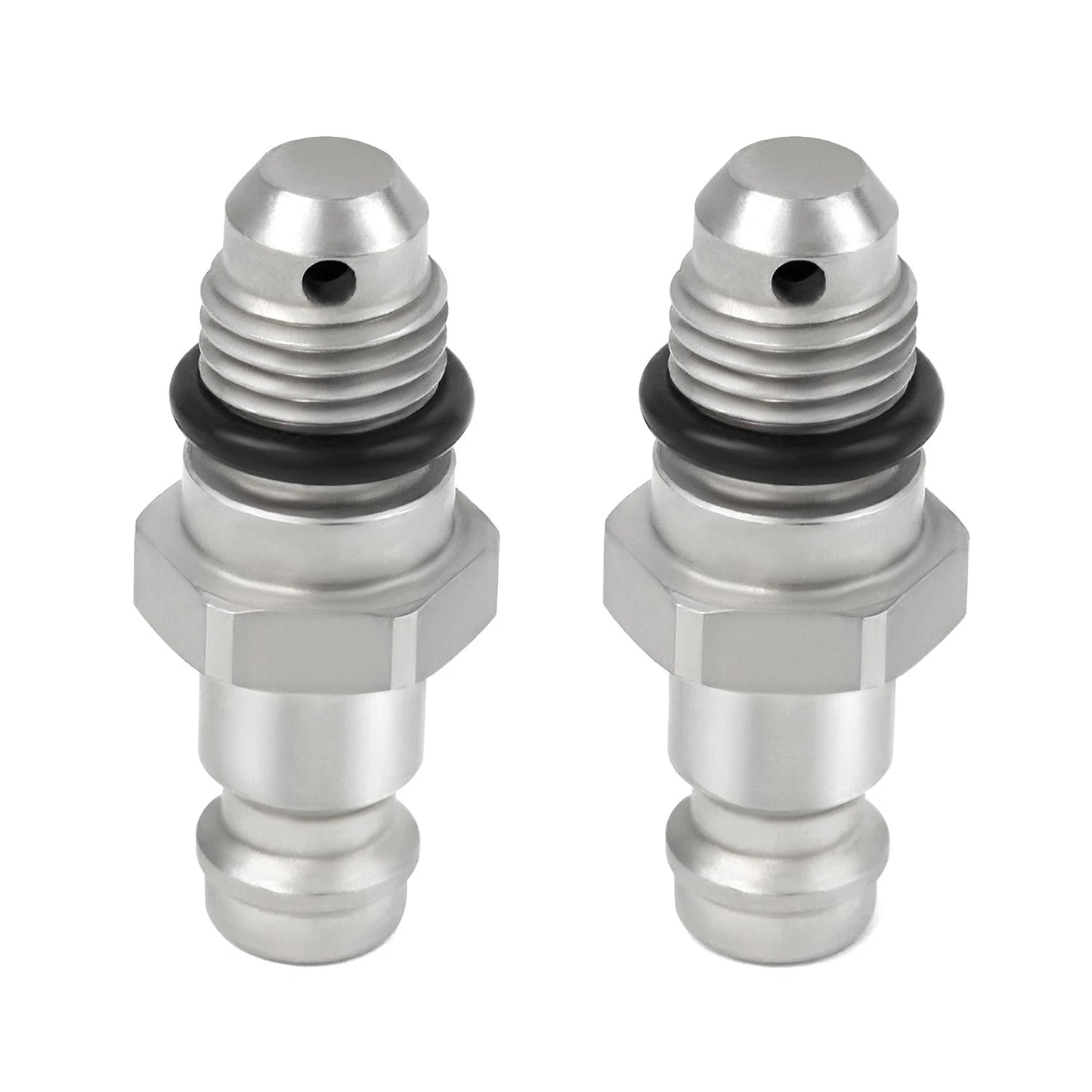 2PCS Front Mount Cylinder Bleed Fittings – 3/8" Compression,9/16"-24 Fine Thread