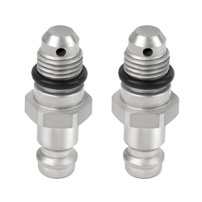 2PCS Front Mount Cylinder Bleed Fittings – 3/8" Compression,9/16"-24 Fine Thread