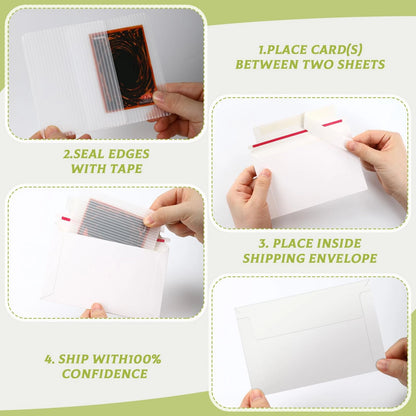Faccito 200 Pcs Trading Card Shipping Set 4'' x 6'' 4 x 6 inches, White