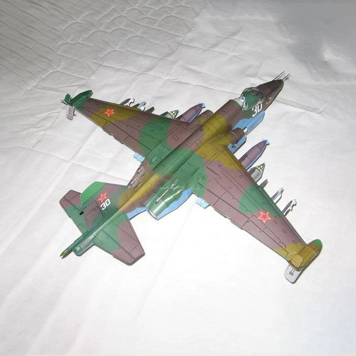 1:33 Sukhoi Su-25 Attack Aircraft Frogfoot Fighter Paper Unassemble Gifts