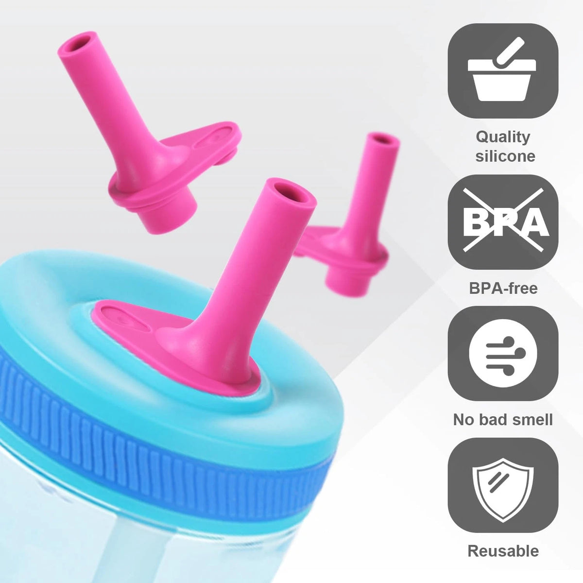 Goktvai 8pcs Replacement Bite Valve for Zak Designs Kelso 15oz, Rose Red