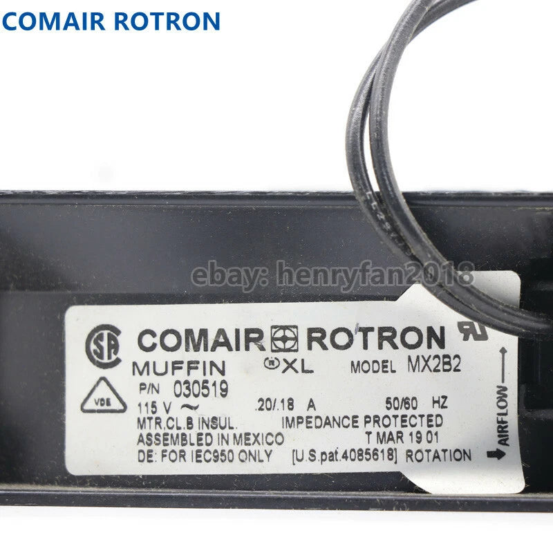 COMAIR ROTRON MX2B2 Axial Fan 115AC 0.20/0.18A 120*120*38MM 2-Wires Cooling Fan