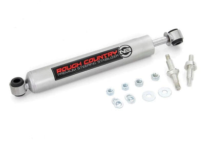 Rough Country N3 Steering Stabilizer for 73-87 Single, Metallic Silver