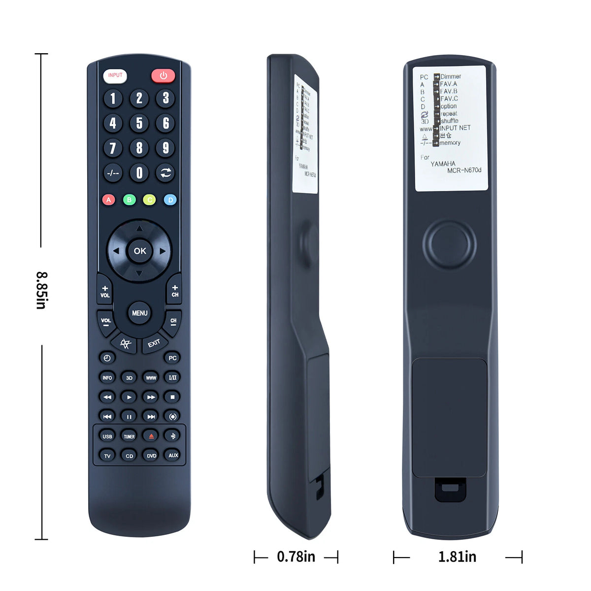 ZS18490 Replace Remote Control For Yamaha MCRN670D MCR-N670D CD-NT670 CDNT670