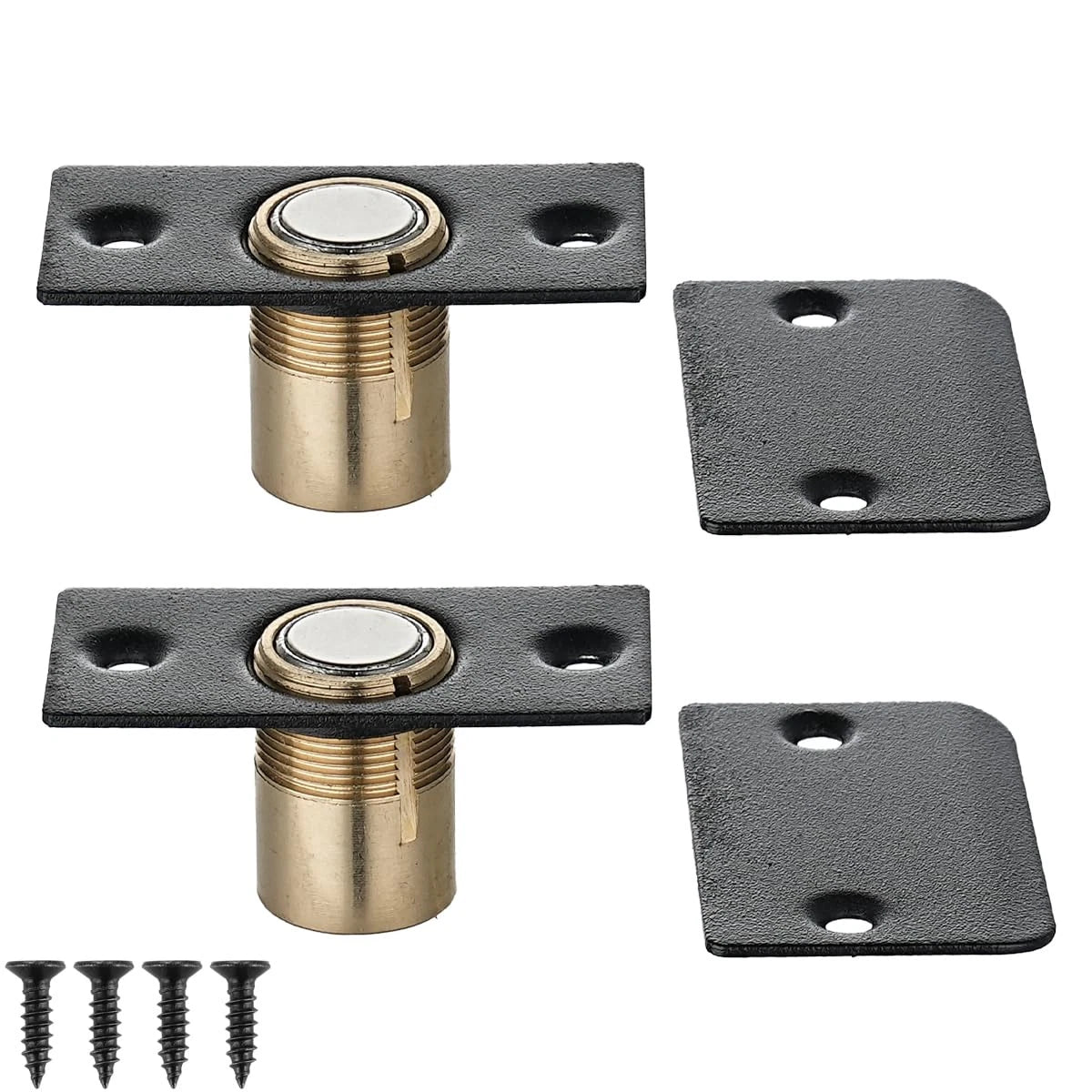 JQK Closet Magnetic Door Ball Catch Hardware, 430 2 Pack, Black