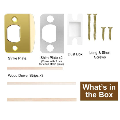 MOSECYOU Door Reinforcement Strike Plate, with Spacer Shims, 1 Pack, Gold
