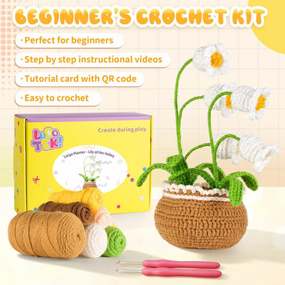 LUDOTEK Crochet Kit for Beginners,Bell Orchid Bell