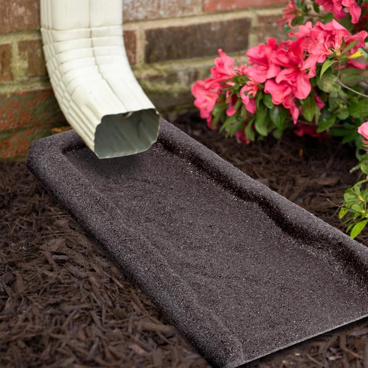 Sekcen 2 Pack Rubber Downspout Splash Block Rain Gutter Down Spout Brown