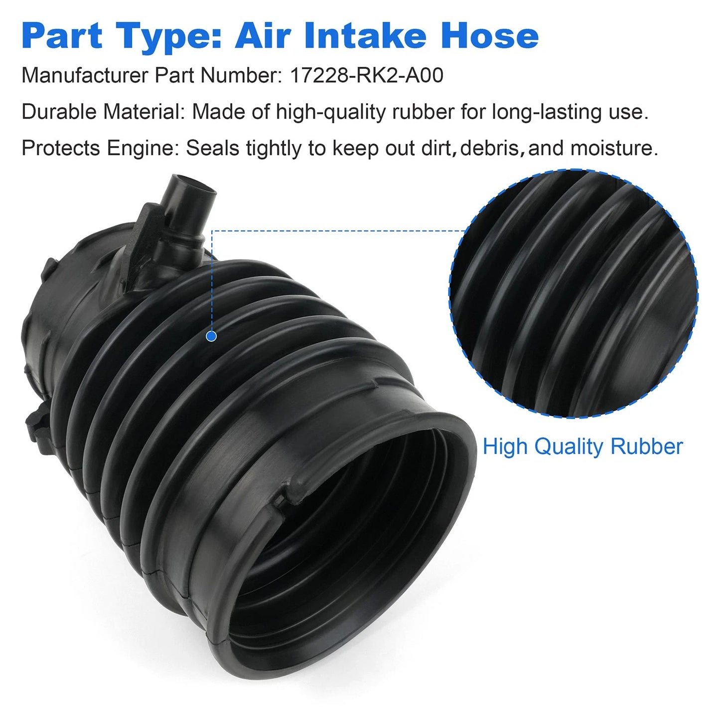 Air Intake Hose Duct Tube Boot Pipe 17228-RK2-A00 For 2009-2014 Acura TL 3.7 L