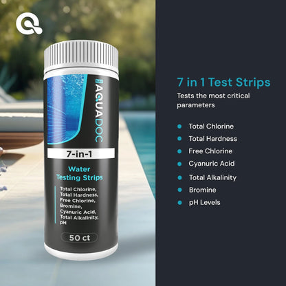 AquaDoc 7-in-1 Spa & Hot Tub Test Strips - 50 Pool 50