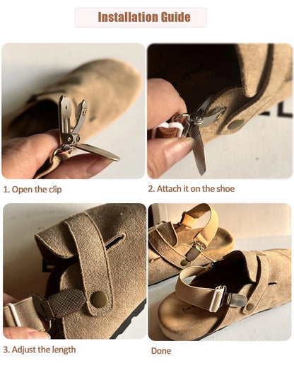 BitsFans Elastic Shoe Straps for Birkenstock Clogs Men and Ajustable, Khaki