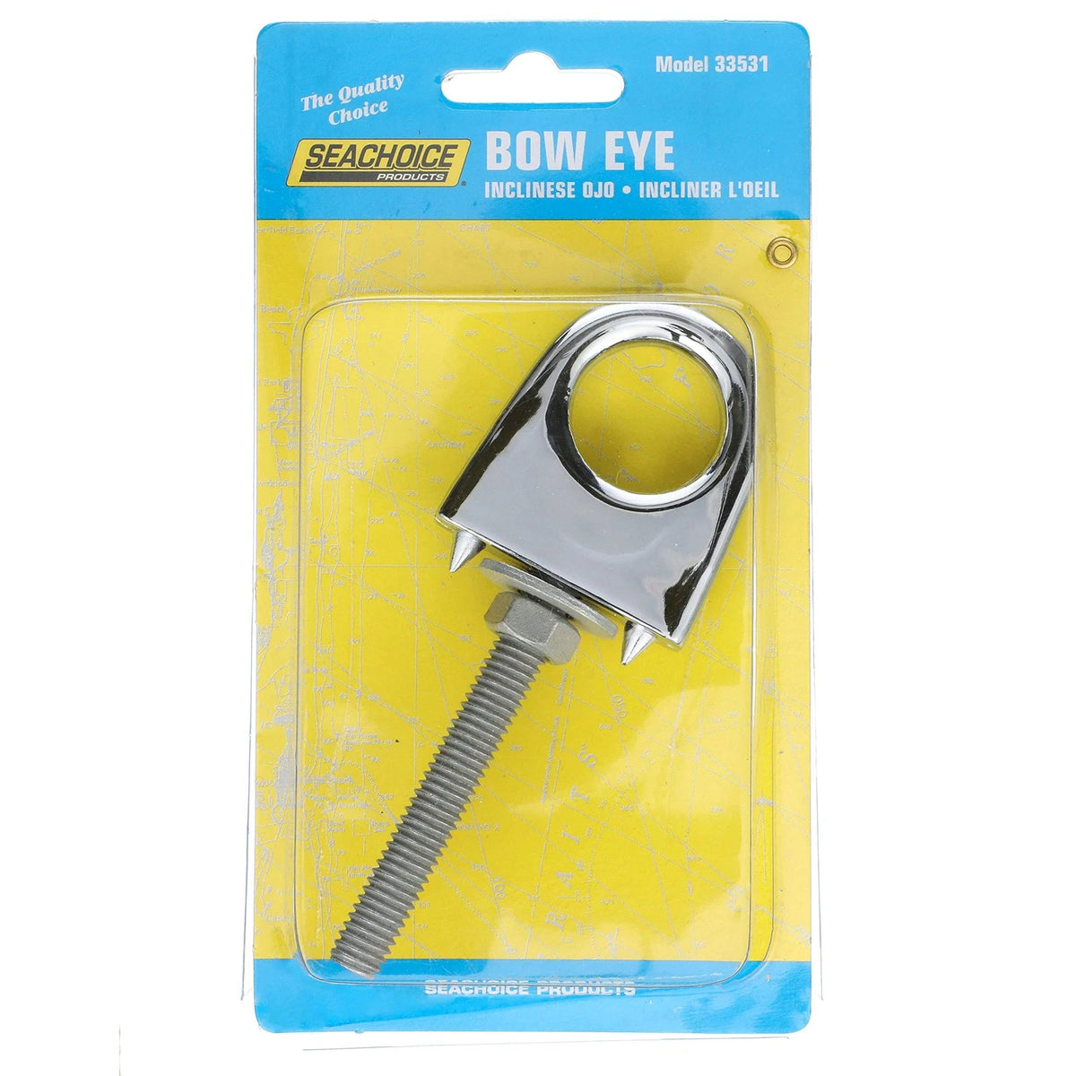 Seachoice Single Shank Bow Eye for Tow Lines or Boat Trailer One Size, Silver