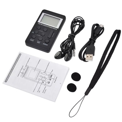 Digital Portable Pocket LCD AM FM Radio Stereo USB Rechargeable w/Earphone