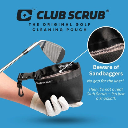 Club Scrub  Golf and Ball Cleaning Bag, Clean Face Black