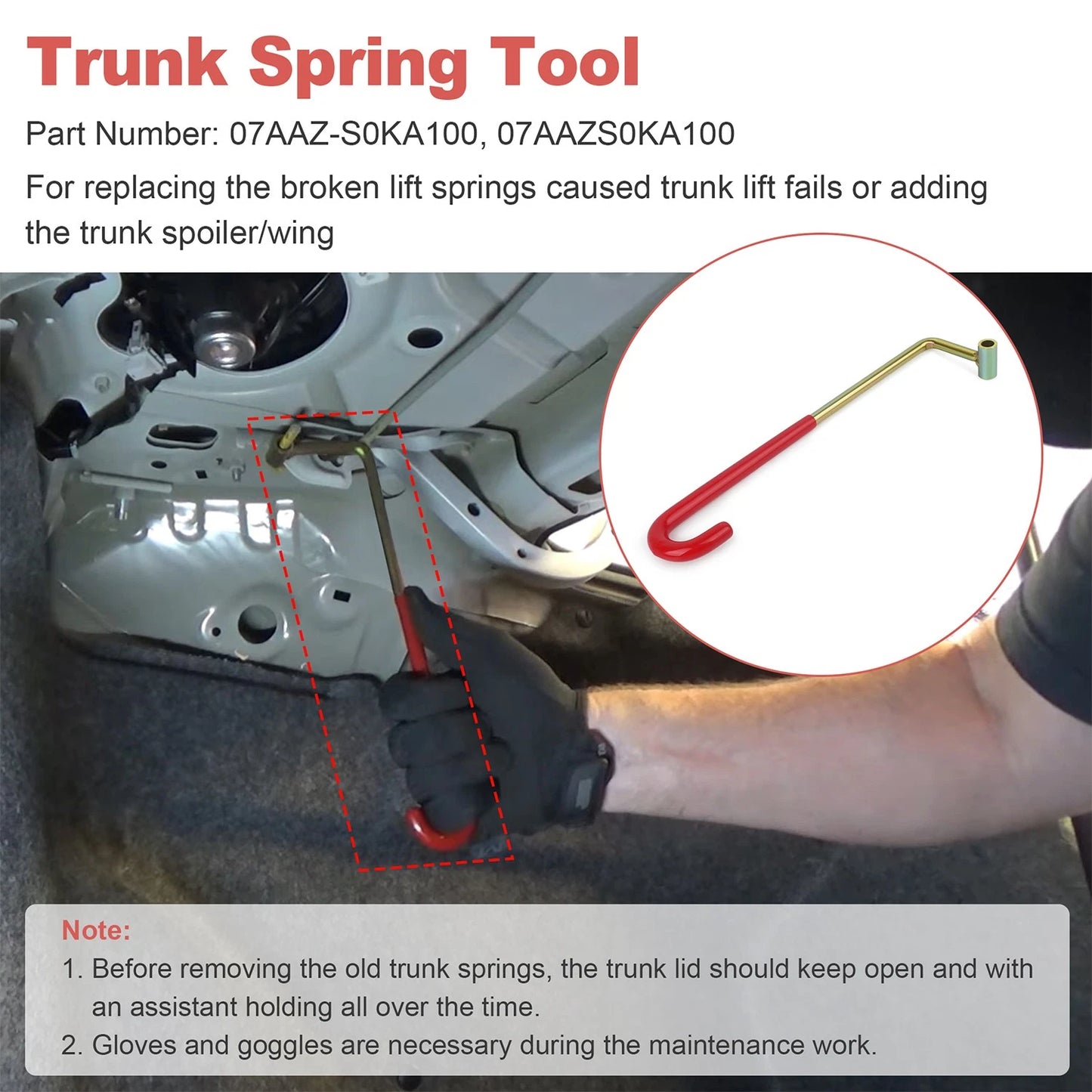 Trunk Lid Torsion Bar Spring Tool 90° For Honda Acura