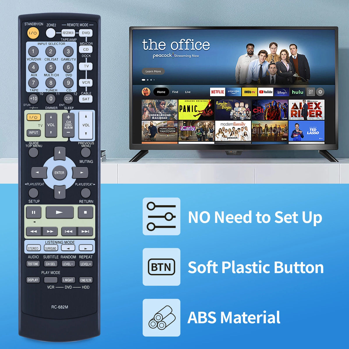 RC-682M For Onkyo AV Receiver Remote Control TX-SA8560 TX-SA605 TX-SR605