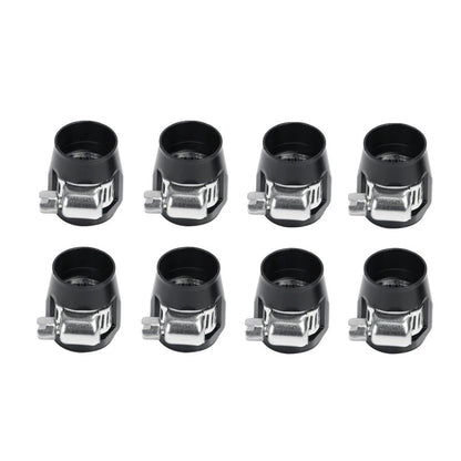 For 3/8" Hose 8Pcs AN6 Finisher Clamp Set Replacement Aluminum Professional