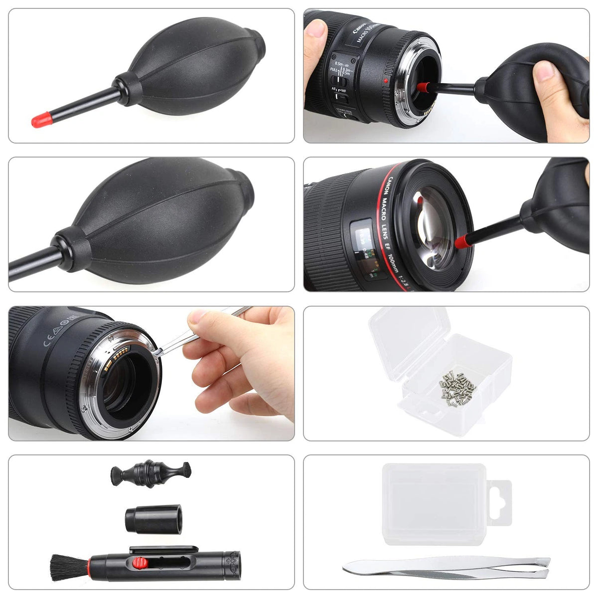14-in-1 Camera Lens Cleaning Kit - Mirrorless & DSLR Sensor 14 IN 1, Black