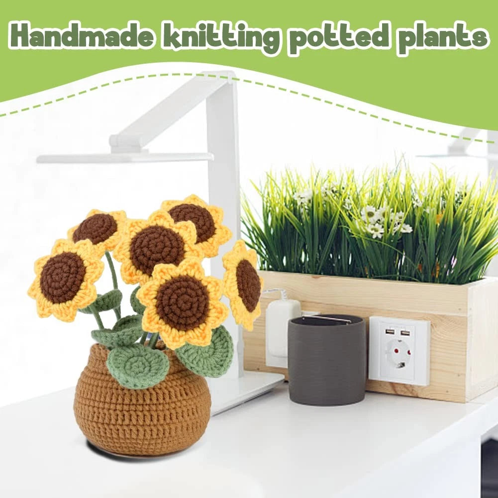 kgxulr Crochet Kit, Sunflower Kit for Beginners, Small, A-Sunflower