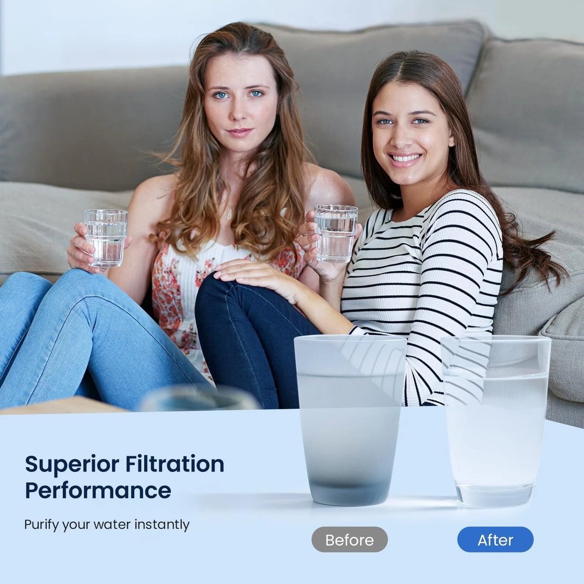 GLACIER FRESH Water Filter Replacement for 2 Count (Pack of 1), White