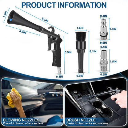 Car Cleaning Gun Detailing Interior 1 cm (Width x Length x Height), Black