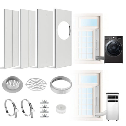 Dryer Vent Window Kit, Kit for Max 63" Grey