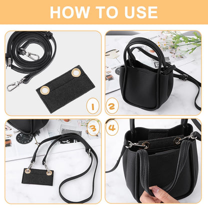 Thinp 3 Pcs Purse Insert Organizer,Purse Crossbody Conversion Liner 3 Black
