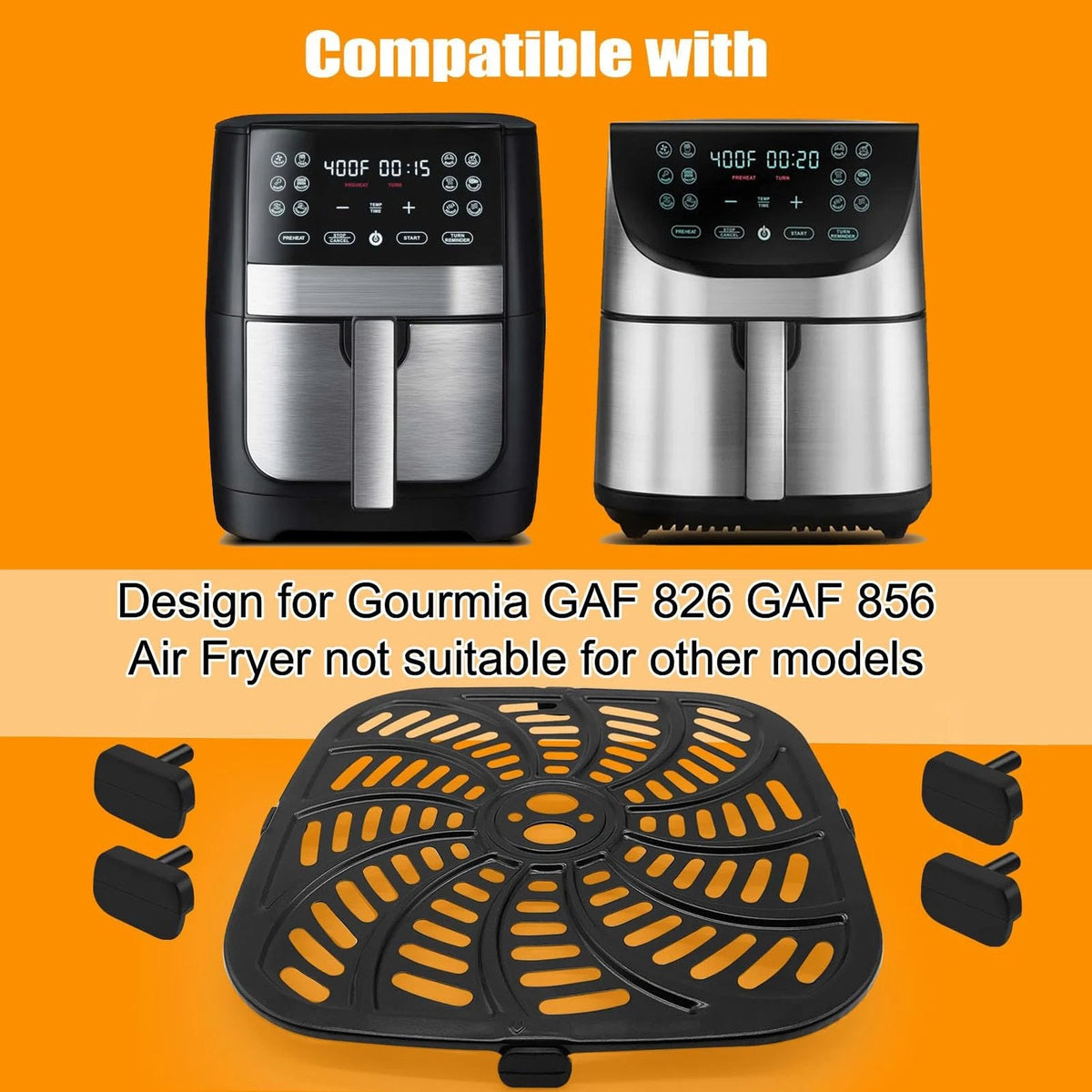 GWYXC Air Fryer Replacement Parts Compatible with 8QT for Gourmia, Silver