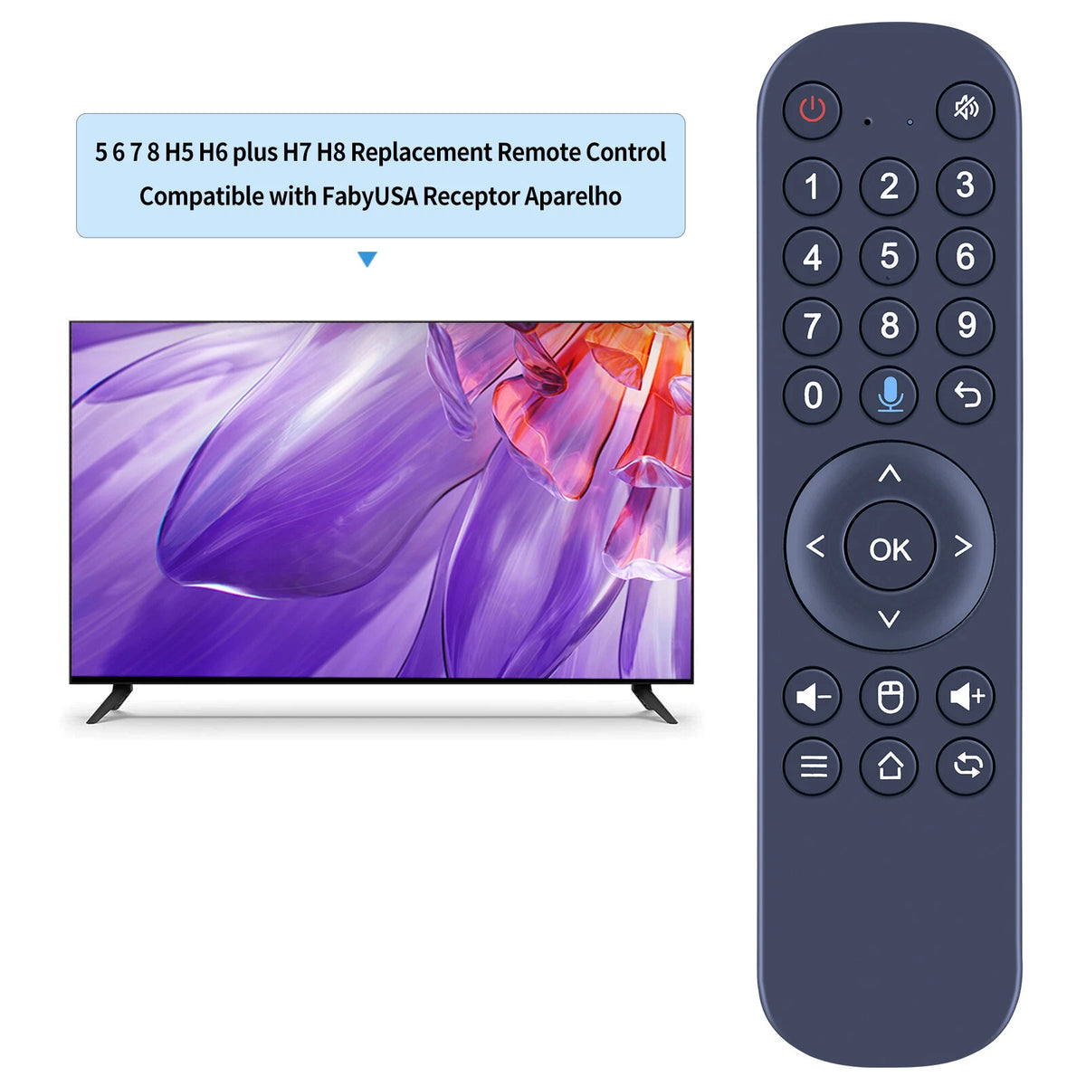 Replace Remote Control For Brazilian H8 TV Box HTV H8, HTV 8 with Voice