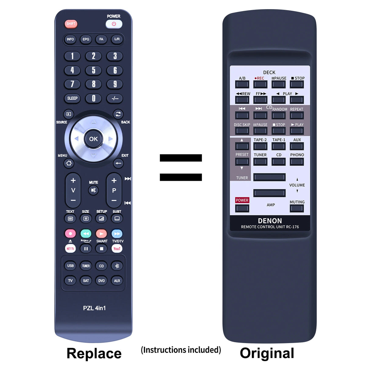 RC-176 RC176 Replacement Remote Control For Denon PMA725R PMA925R