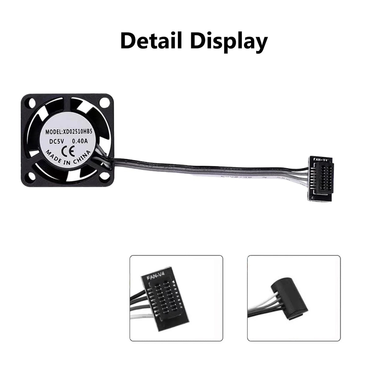2PCS P1P/P1S DC5V 2510 Extruder Hotend Cooling Fan of 2510 for