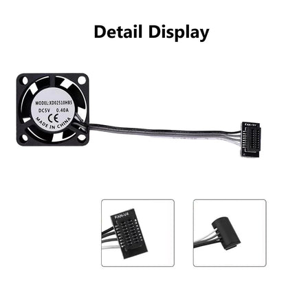 2PCS P1P/P1S DC5V 2510 Extruder Hotend Cooling Fan of 2510 for