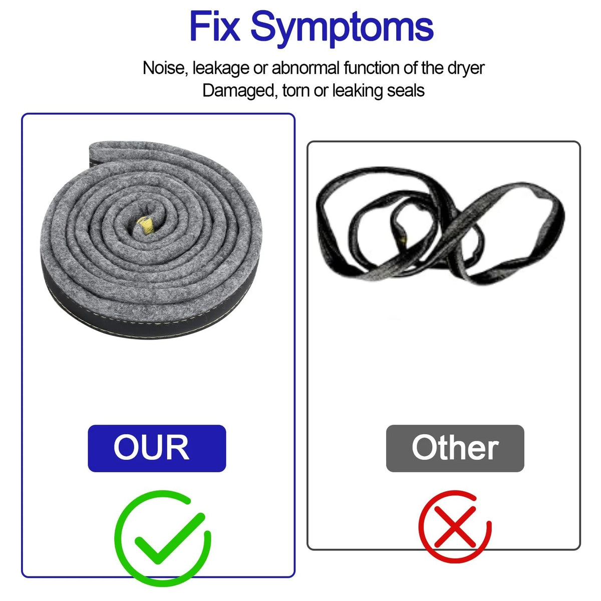 280140 Dryer Drum Felt Seal Gasket Compatible With Whirlpool Maytag Kenmore...