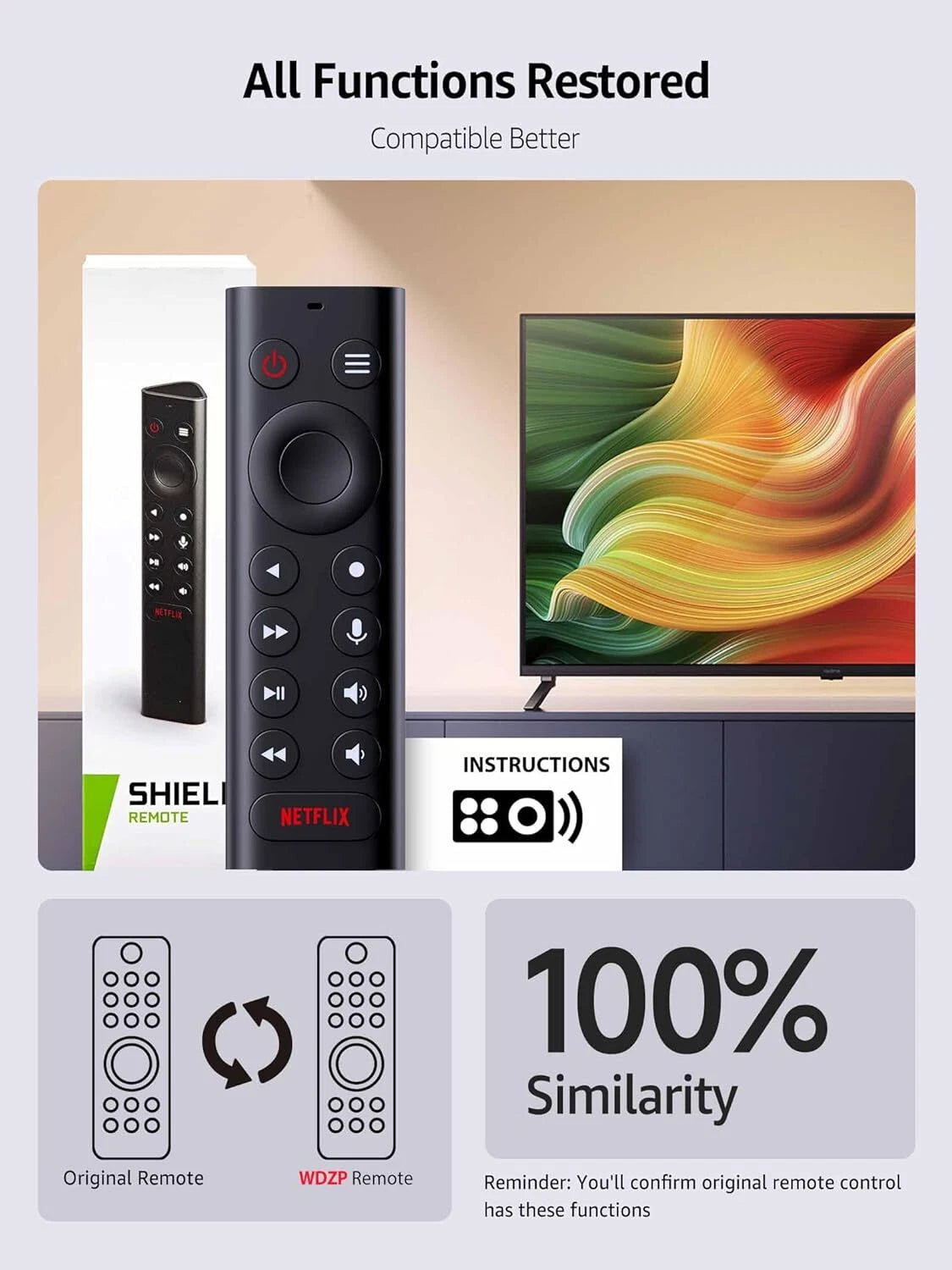 P3700 Voice Remote Control For Nvidia Shield TV  Version, Automatic Backlight