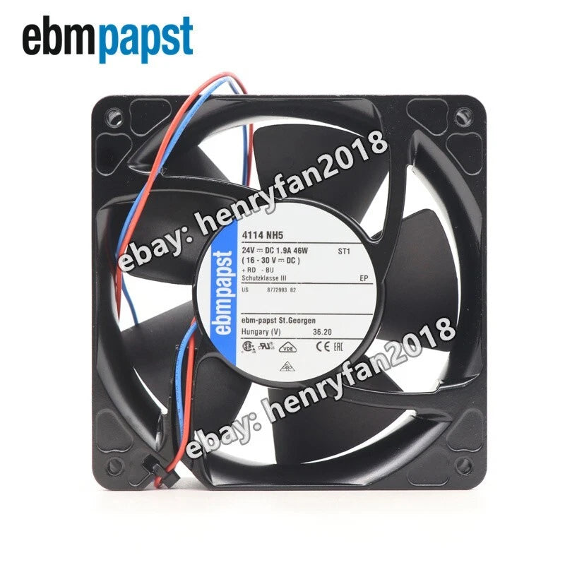 Ebmpapst Fan 4114NH5 Axial Fan DC 24V 1.9A 46W 120*120*38MM  Cooling Fan